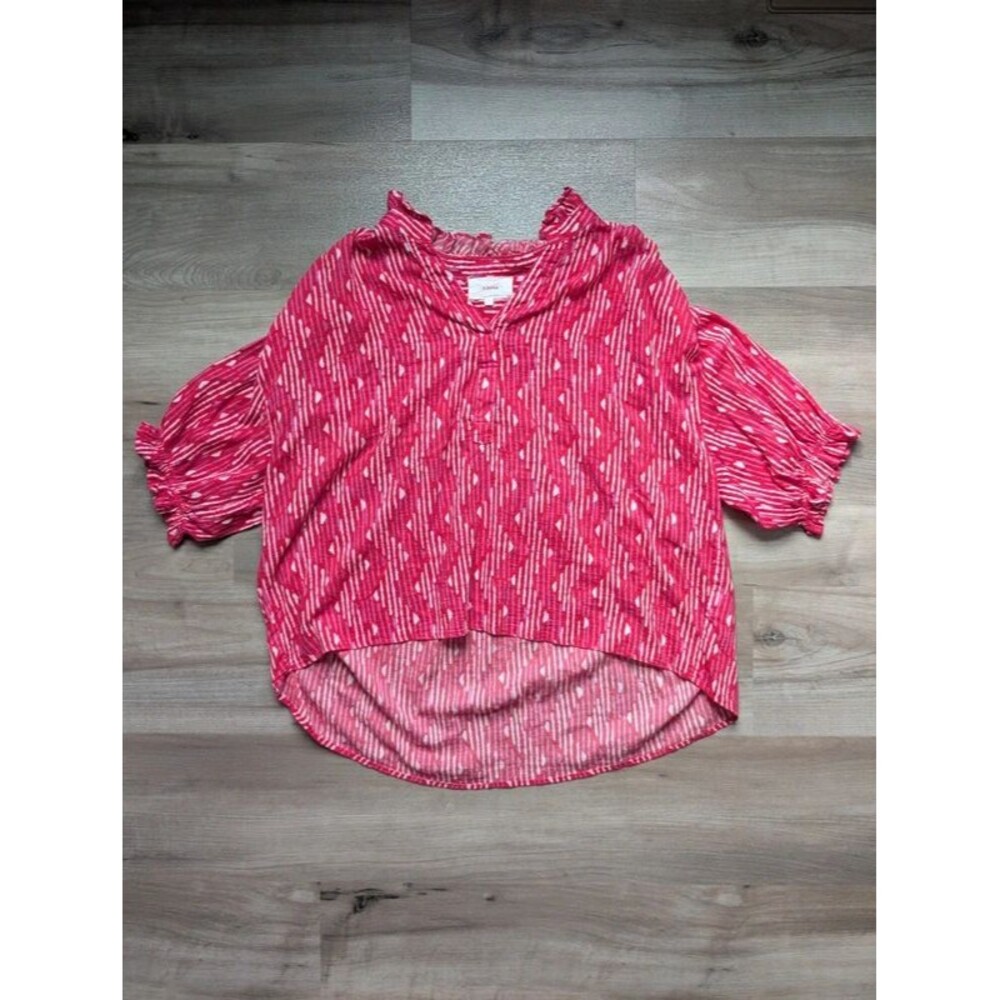 Xirena Pink Popover Blouse, Small (D1)